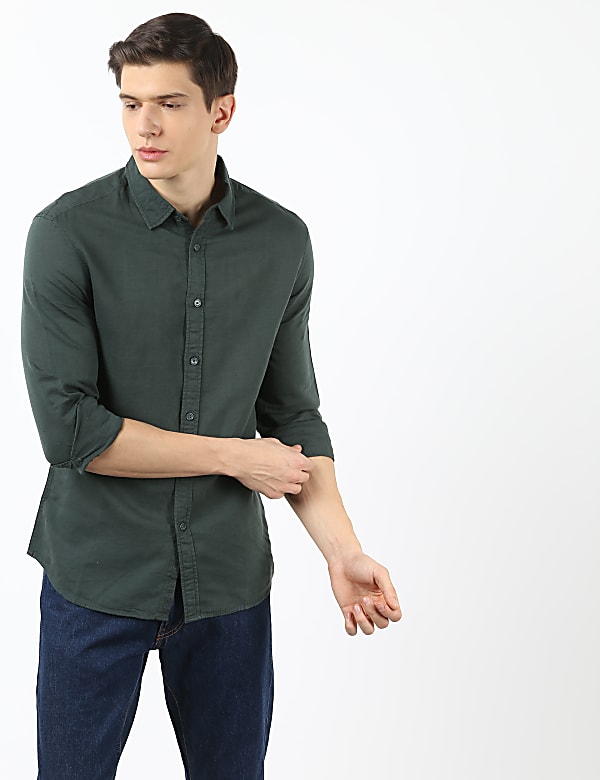 Linen Mix Solid Shirt