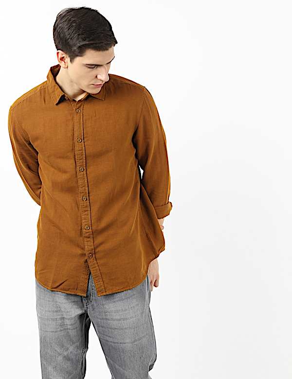 Linen Mix Solid Shirt