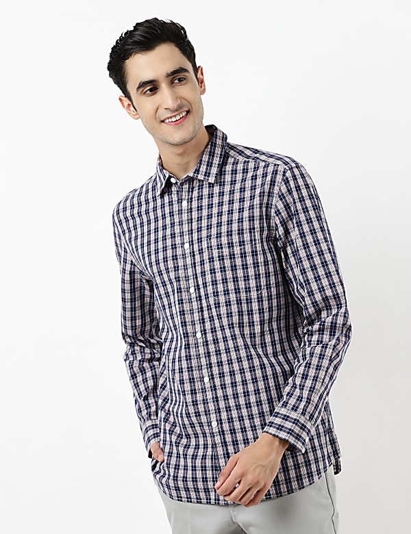 Pure Cotton Checkered Shirt