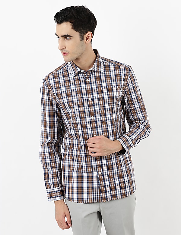 Pure Cotton Block Check Shirt
