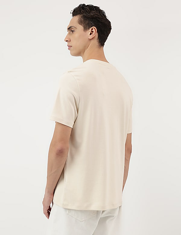 Pure Cotton Embroidered Round Neck T-Shirt