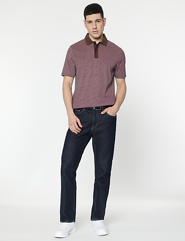 Pure Cotton Printed Polo T-Shirt