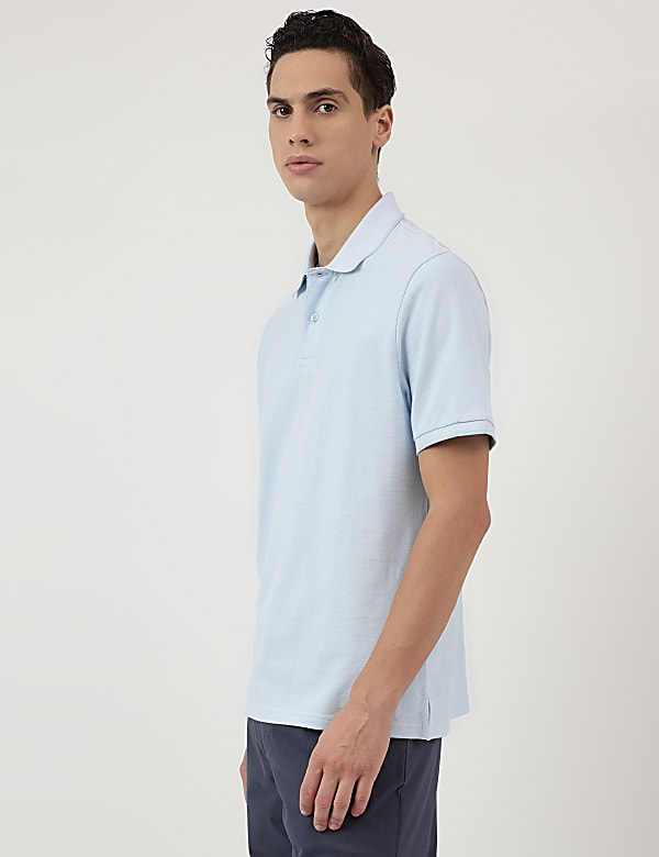 Pure Cotton Polo Neck T-Shirt