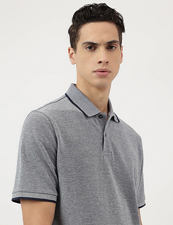 Pure Cotton Polo Neck T-Shirt