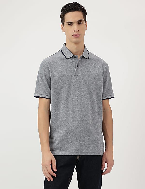 Pure Cotton Polo Neck T-Shirt