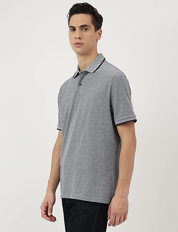 Pure Cotton Polo Neck T-Shirt