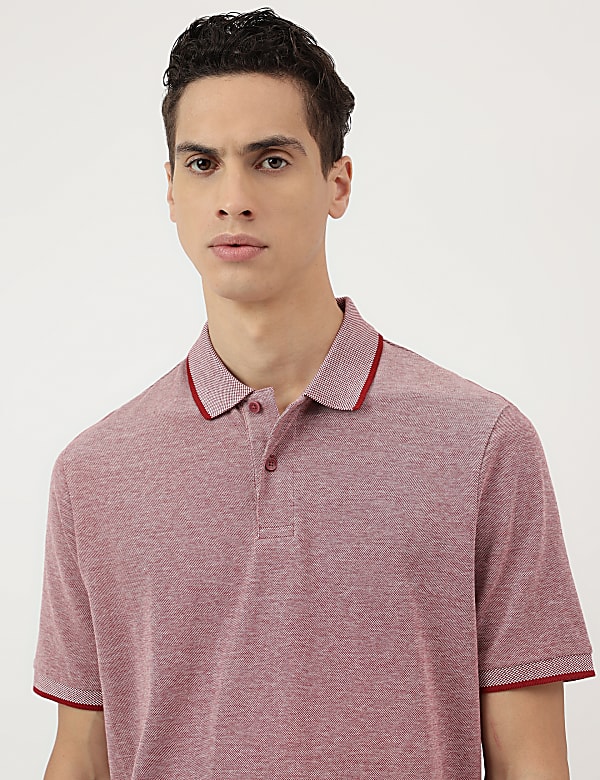 Pure Cotton Polo Neck T-Shirt