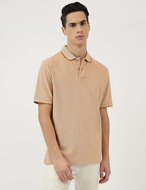 Pure Cotton Polo Neck T-Shirt