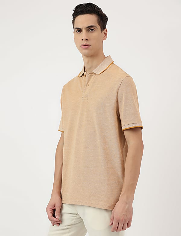 Pure Cotton Polo Neck T-Shirt