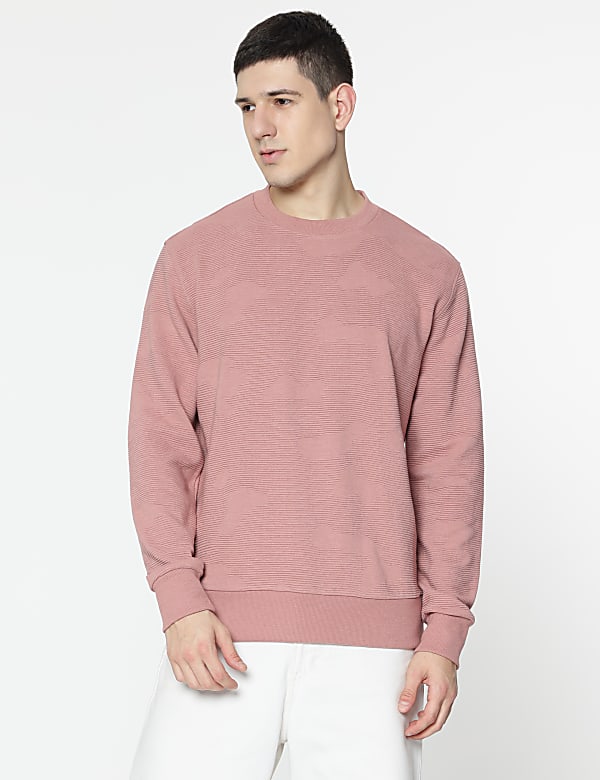 Cotton Rich Textured Sweatshirt