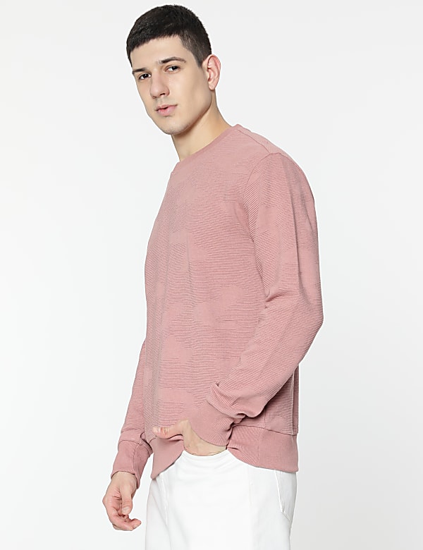 Cotton Rich Textured Sweatshirt