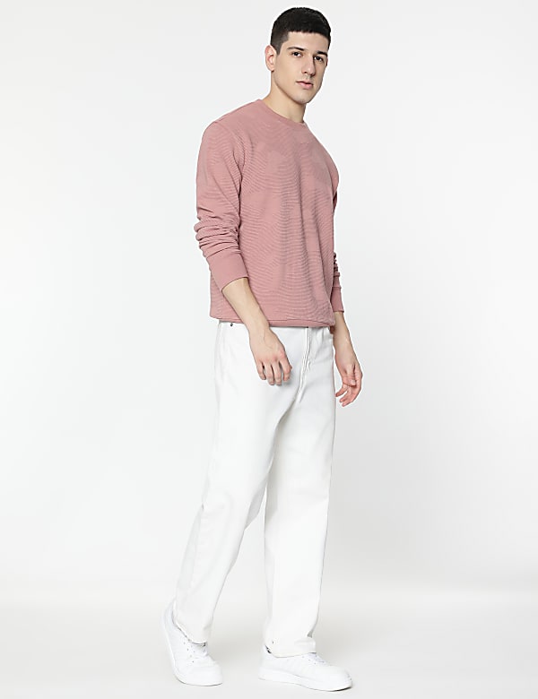 Cotton Rich Textured Sweatshirt