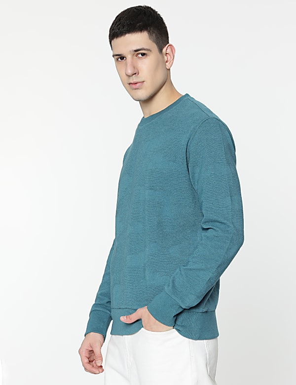 Cotton Rich Textured Sweatshirt