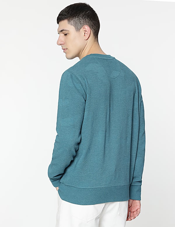 Cotton Rich Textured Sweatshirt