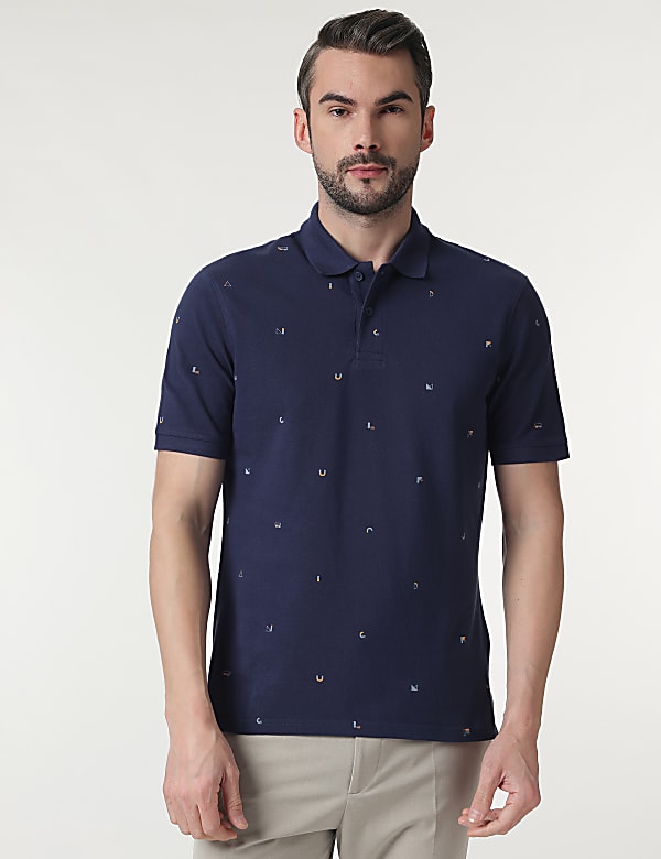Pure Cotton Printed Half Sleeves Polo
