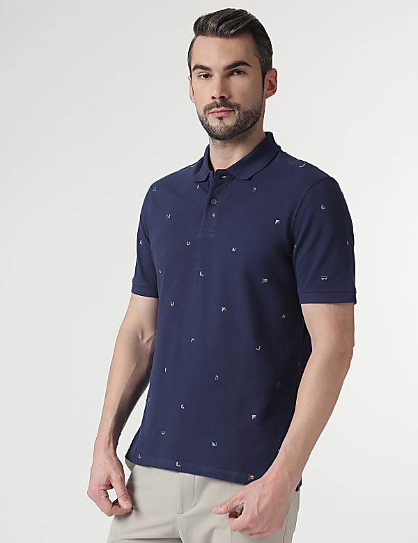 Pure Cotton Printed Half Sleeves Polo