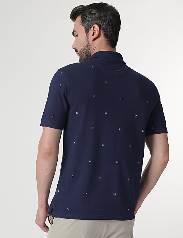 Pure Cotton Printed Half Sleeves Polo