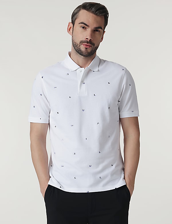 Pure Cotton Printed Half Sleeves Polo