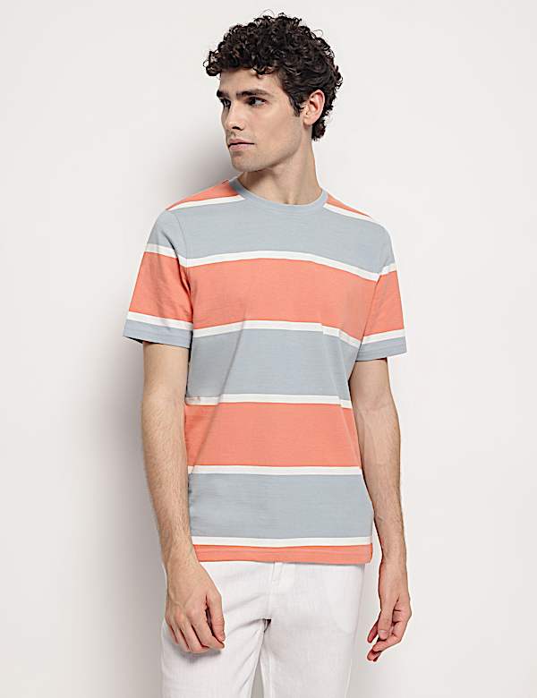 Pure Cotton Striped T-Shirt