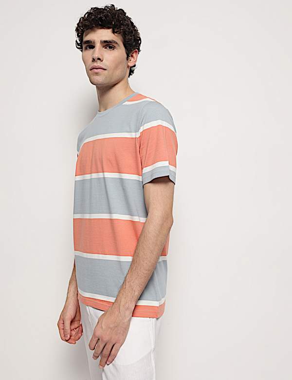 Pure Cotton Striped T-Shirt