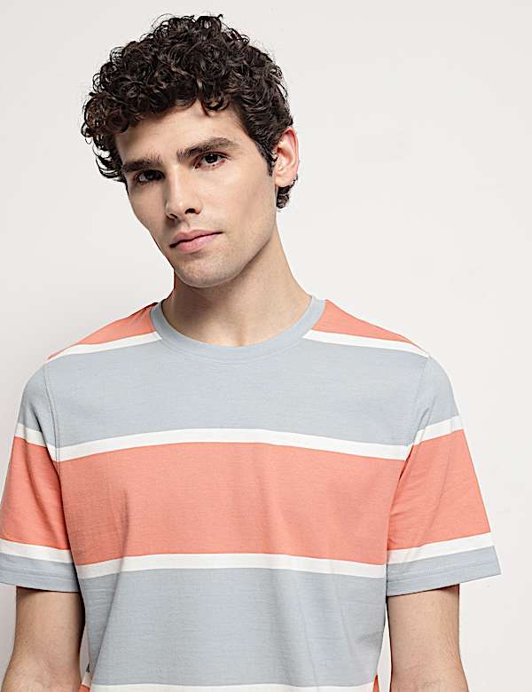 Pure Cotton Striped T-Shirt