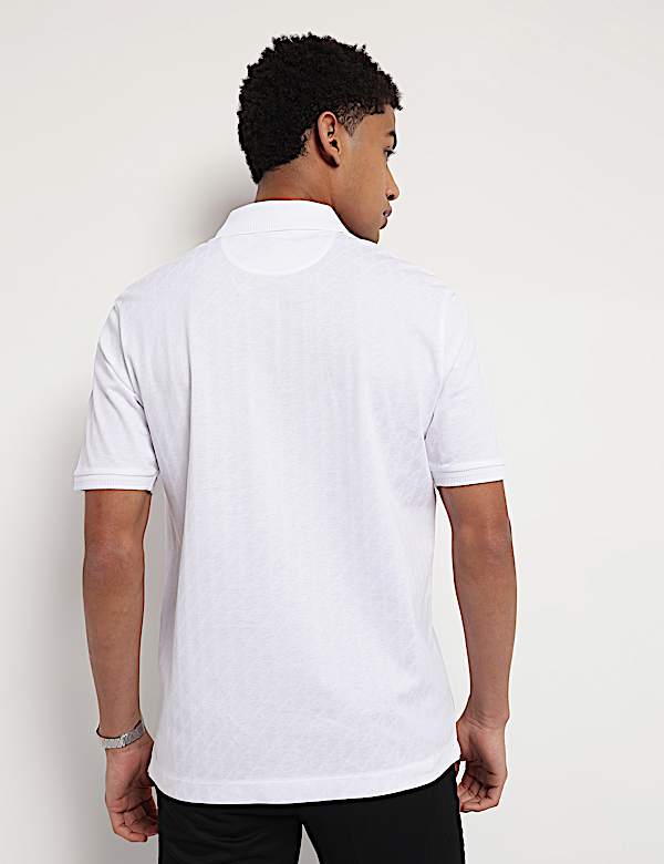 Pure Cotton Textured Polo Neck T-Shirt