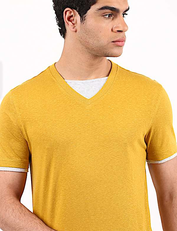 Plain Amber V Neck T-Shirt
