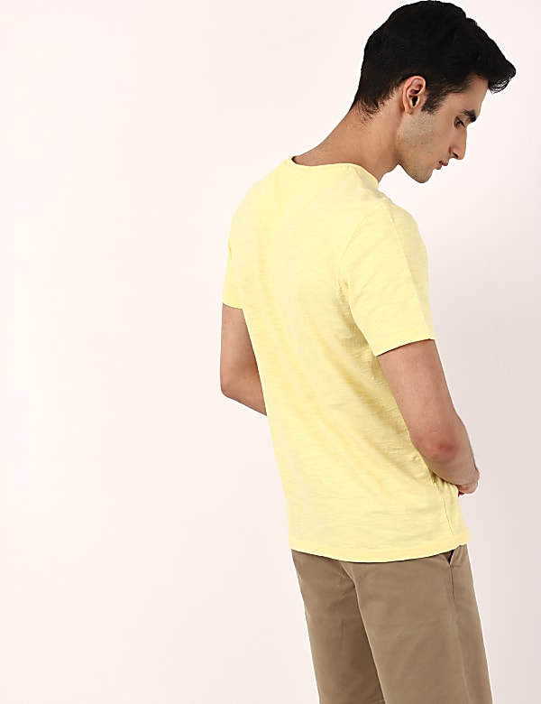 Cotton Slub Tee with Palm Tree Print