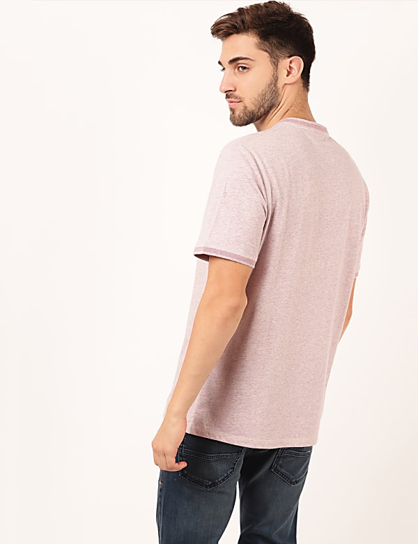 Pure Cotton Self Design Round Neck T-Shirt