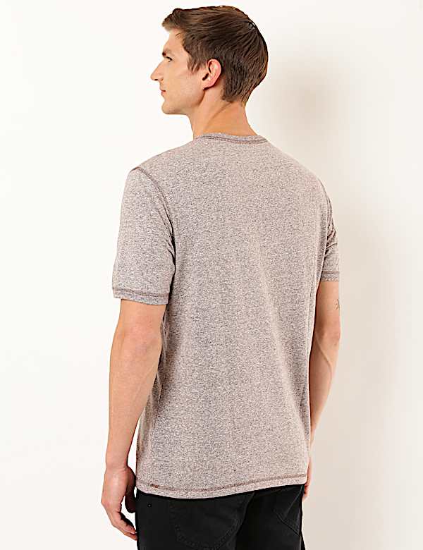 Cotton Mix Plain Round Neck T-Shirt