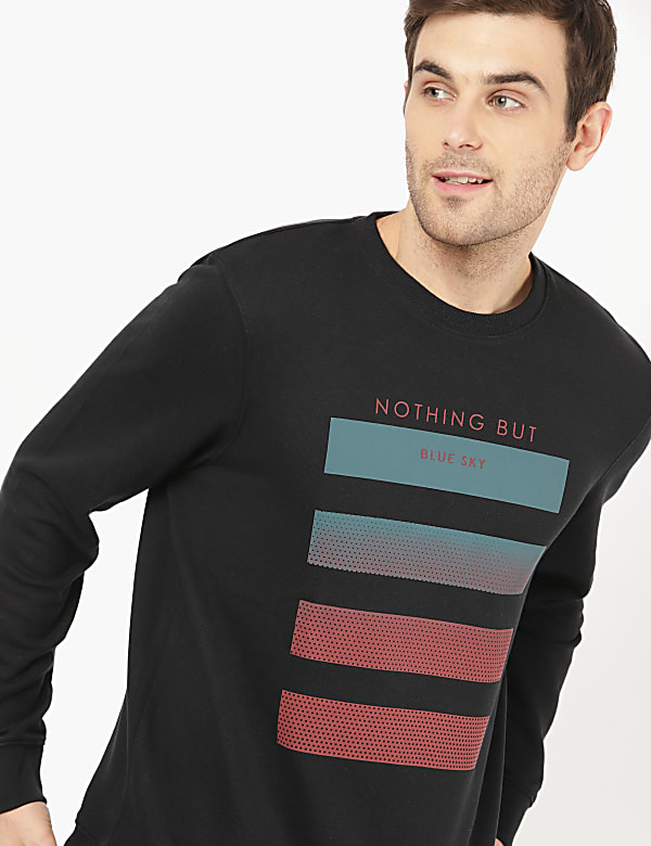 Cotton Chest Print Sweatshirt