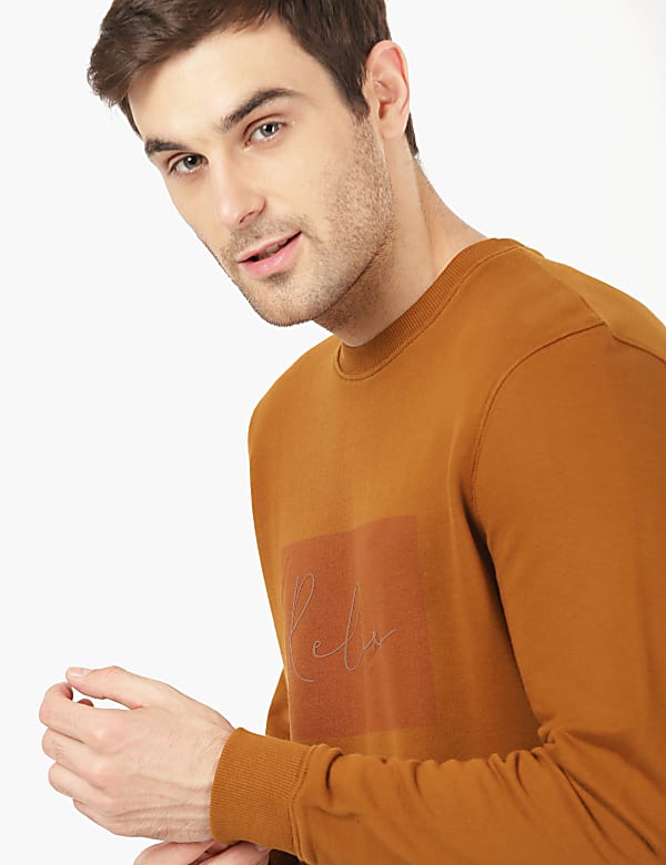 Cotton Text Print Sweatshirt