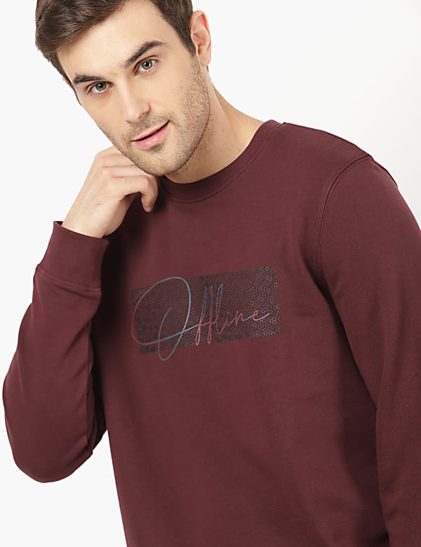 Cotton Text Print Sweatshirt