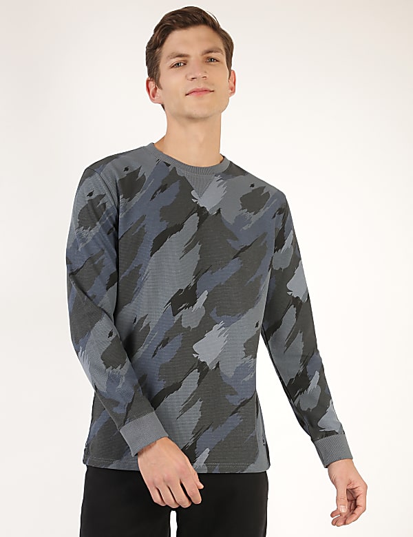 Pure Cotton Camouflage Crew Neck T-Shirt