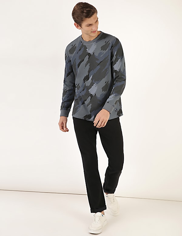 Pure Cotton Camouflage Crew Neck T-Shirt