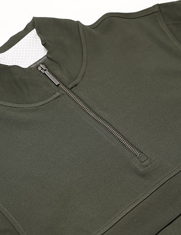 Viscose Mix Plain Stand Collar Sweatshirt