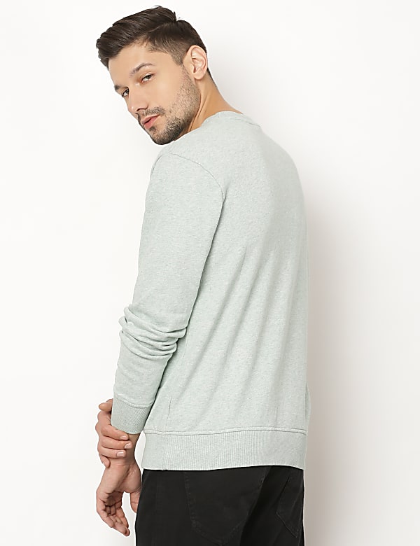 Cotton Mix Printed Round Neck Sweatshirt