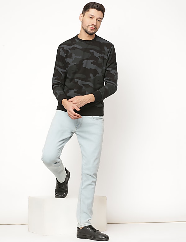Cotton Mix Printed Round Neck Sweatshirt