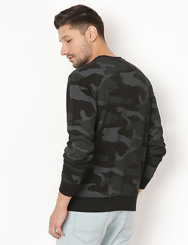 Cotton Mix Printed Round Neck Sweatshirt