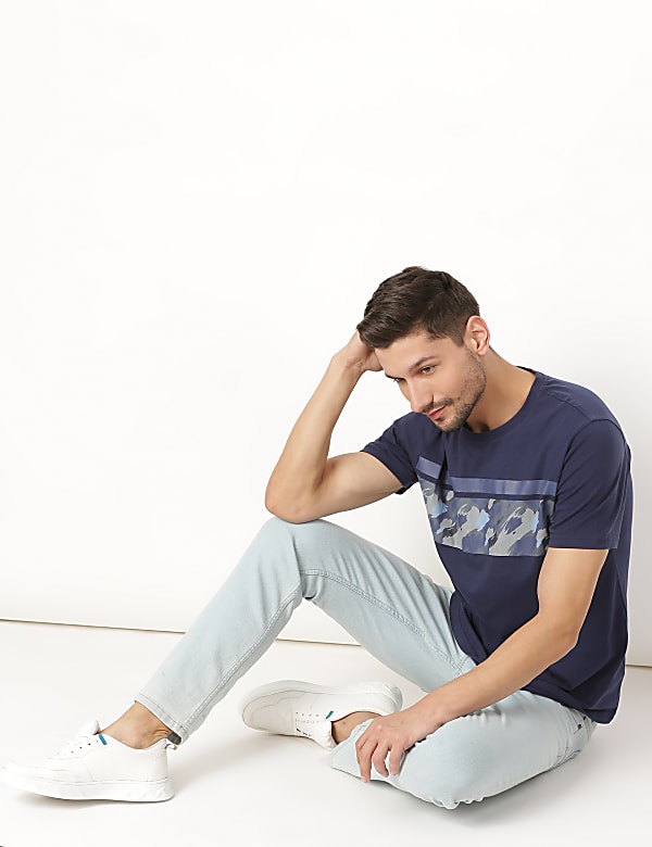 Pure Cotton Printed Round Neck T-Shirt