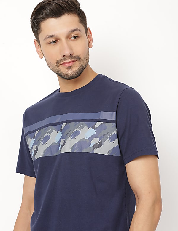 Pure Cotton Printed Round Neck T-Shirt