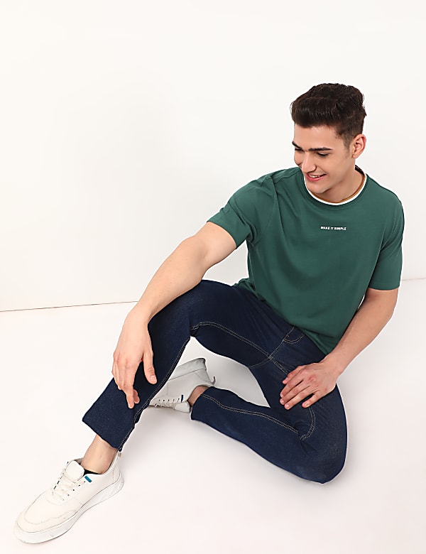 Pure Cotton Plain Round Neck T-Shirt