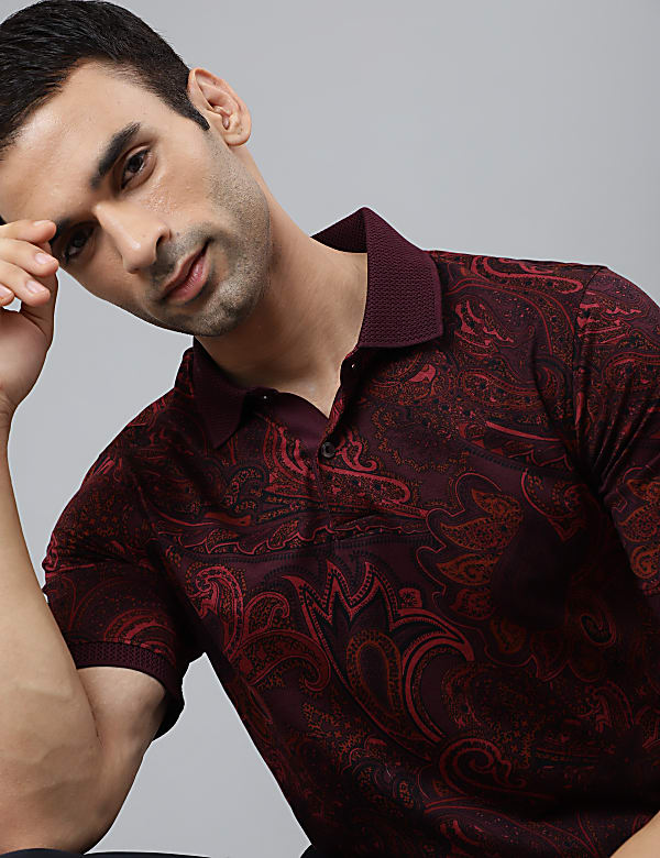Super Soft Luxury Paisley Print Polo