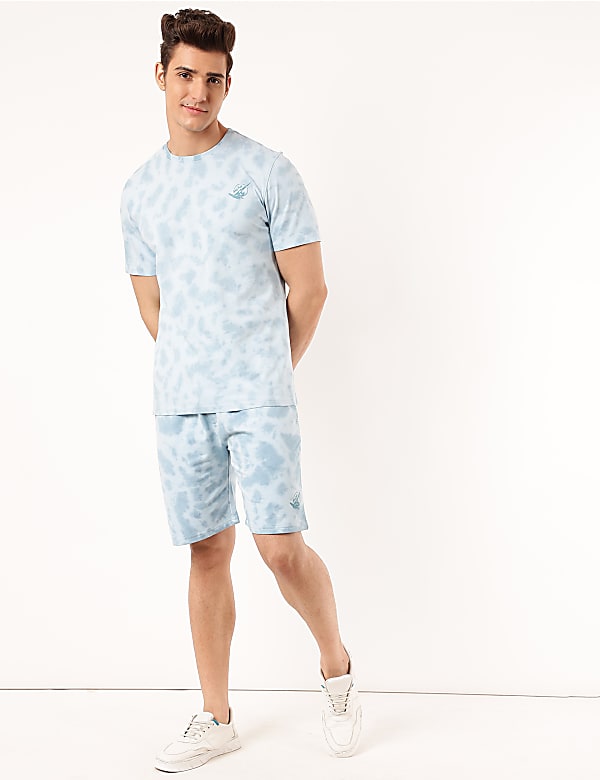 Pure Cotton Tie & Dye Regular Fit Shorts