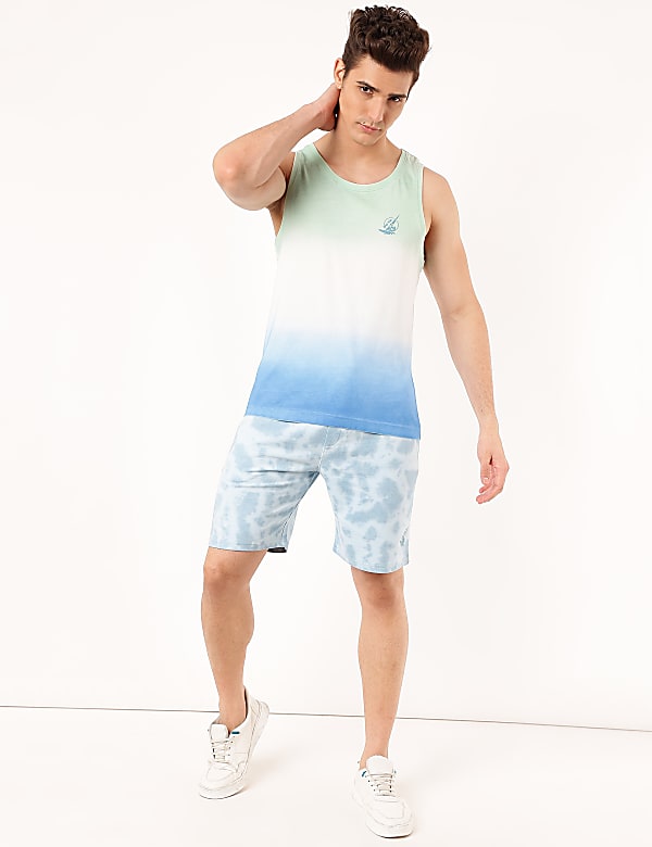 Pure Cotton Ombre Round Neck Vest
