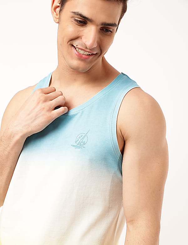 Pure Cotton Ombre Round Neck Vest