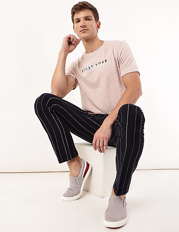 Cotton Mix Printed Crew Neck Tshirt