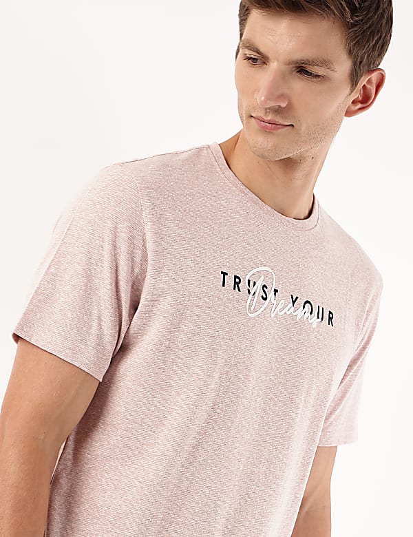 Cotton Mix Printed Crew Neck Tshirt
