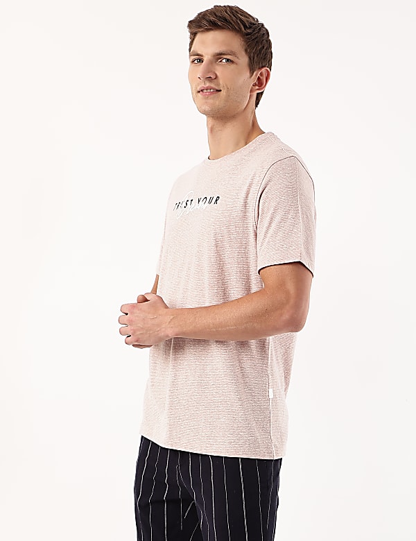 Cotton Mix Printed Crew Neck Tshirt
