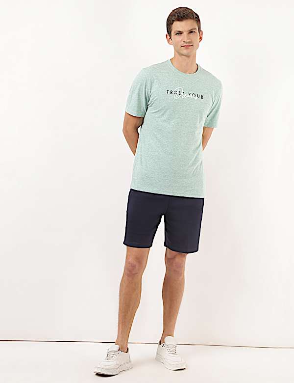 Cotton Mix Printed Crew Neck Tshirt